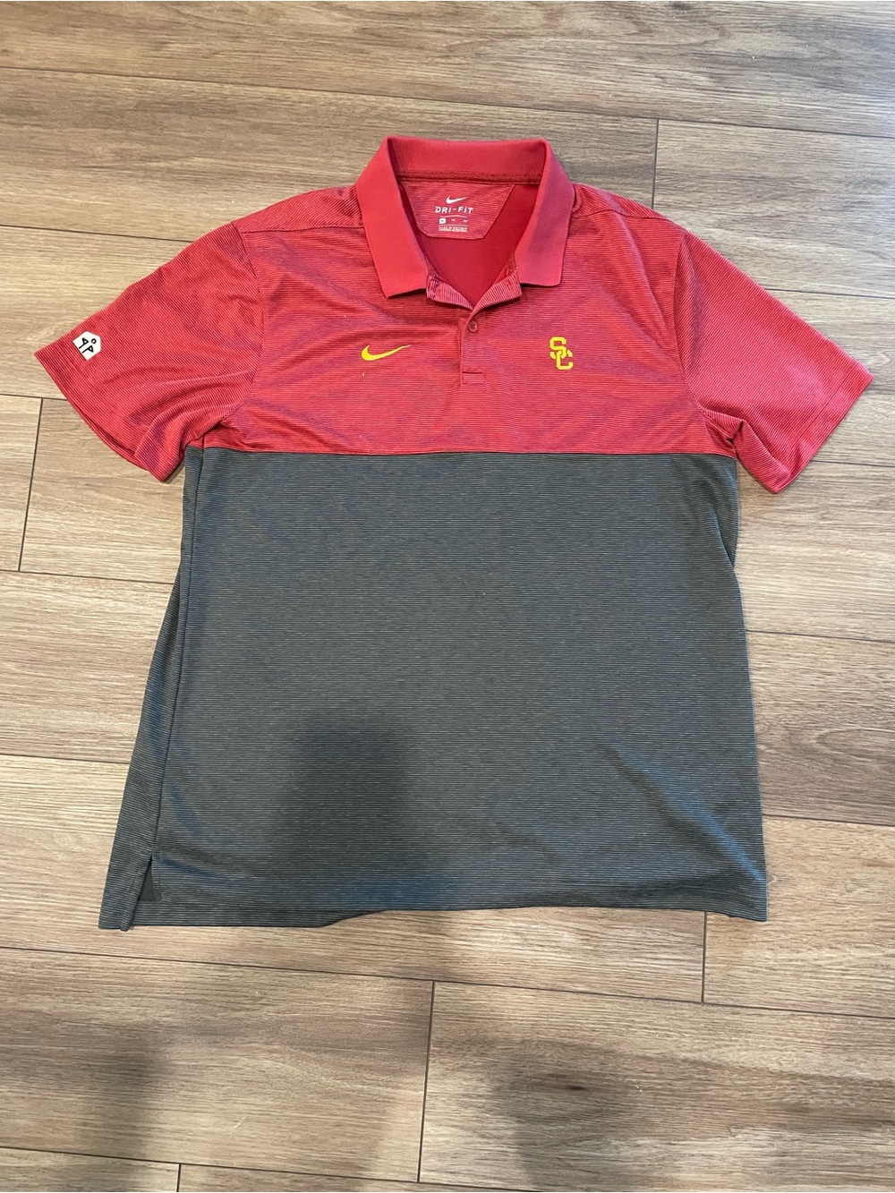 Men’s XL Nike Dri-Fit USC Two-Tone Red and Charcoal Polo